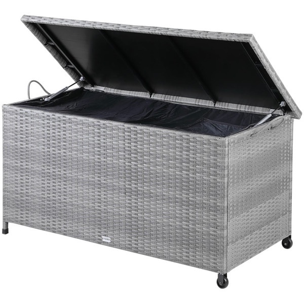 Záhradný úložný ratanový box s kolieskami 4 farby - 12