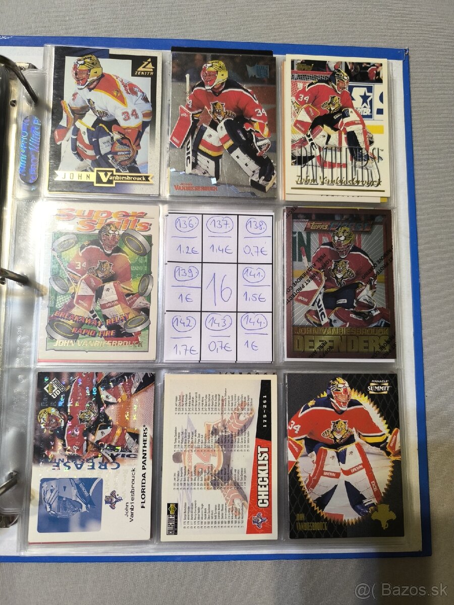 Hokejové kartičky - John Vanbiesbrouck 1 - 12