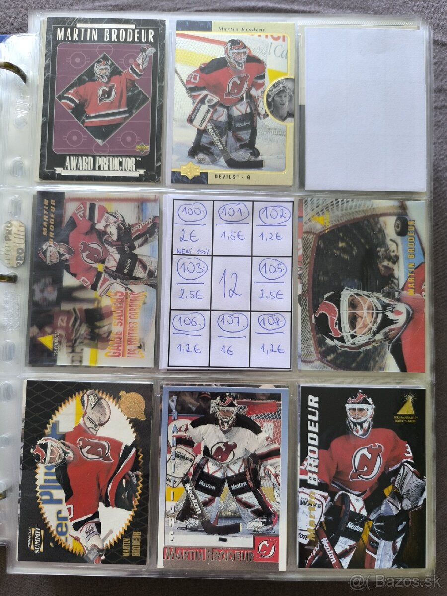 Hokejové kartičky - Martin Brodeur 1 - 12