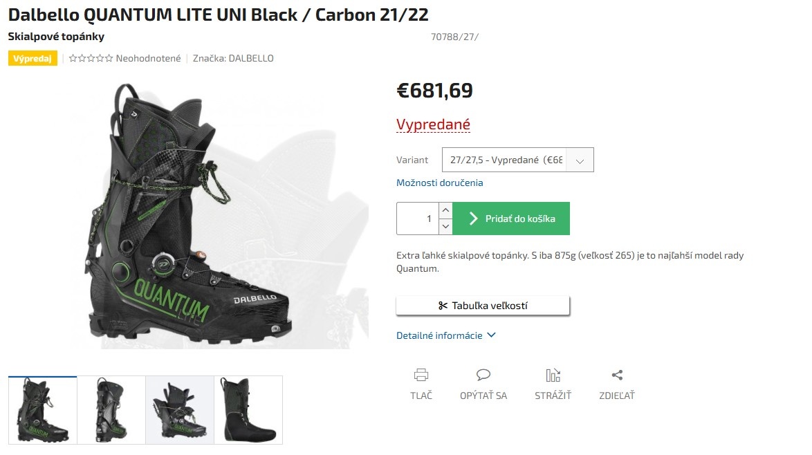DALBELLO QUANTUM LITE UNI CARBON ultraľahké lyžiarky, nové - 12