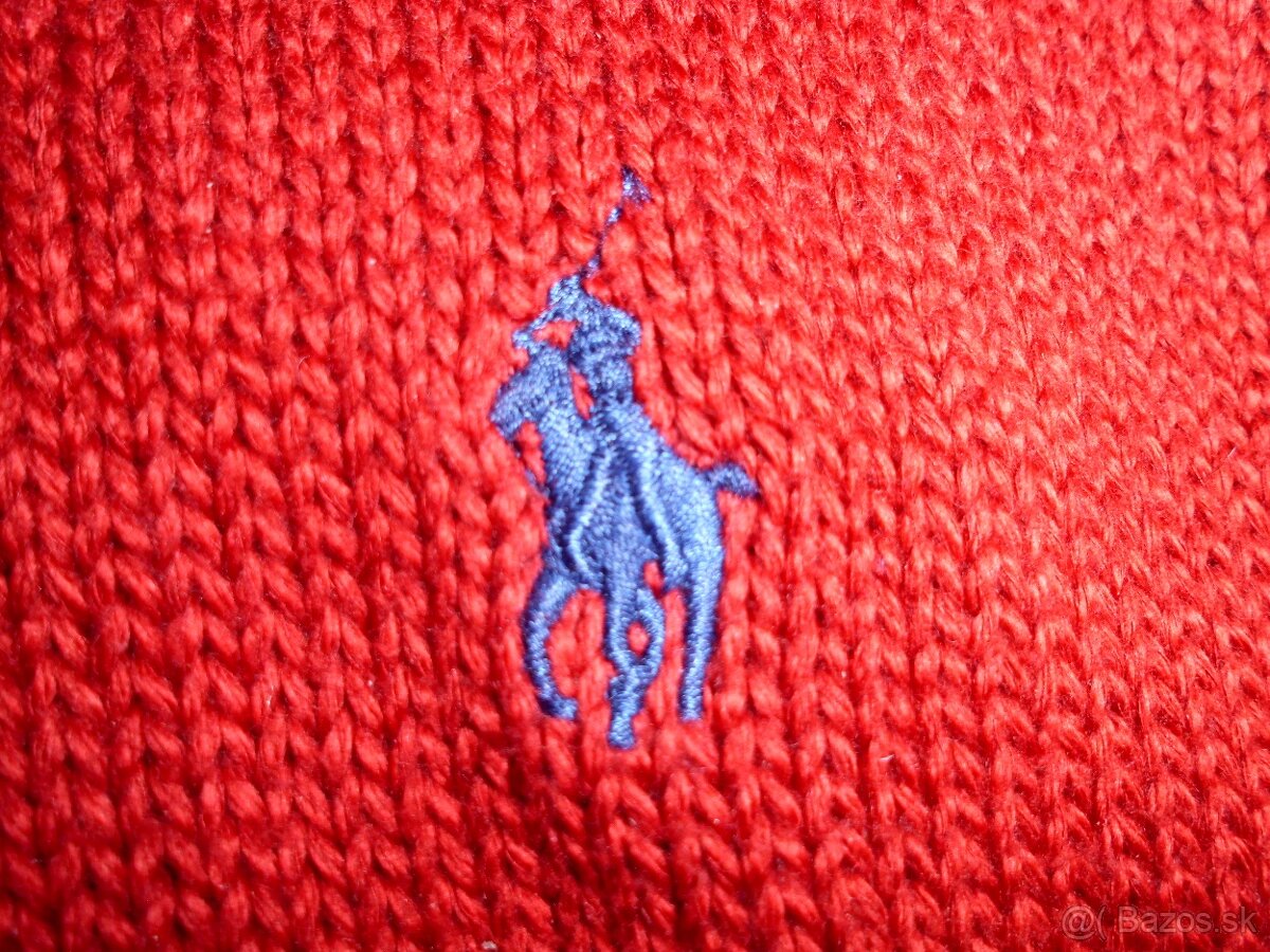 Ralph Lauren pánsky sveter tmavo červený 2XL - 12
