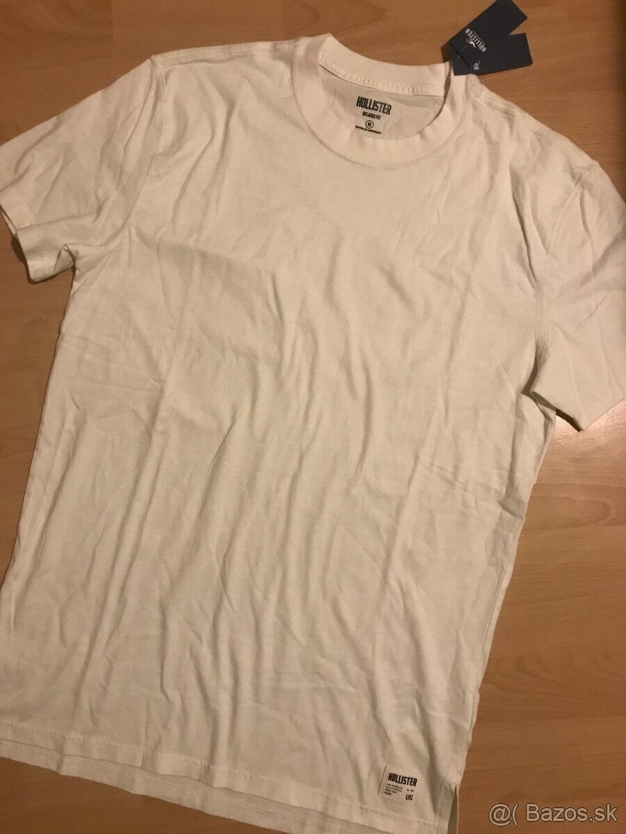 TRIČKO HOLLISTER krémové veľ. M + darček - 12