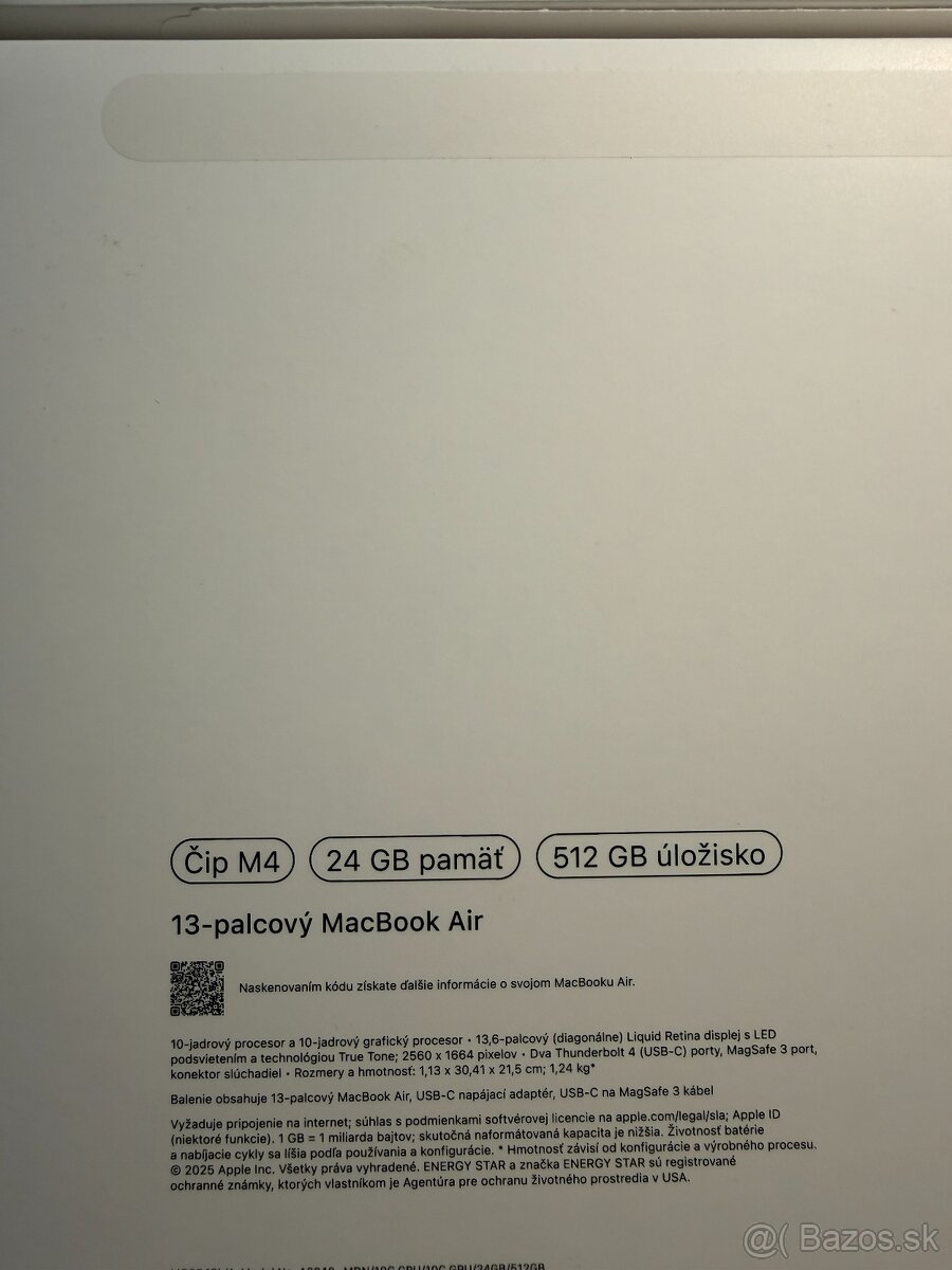 Macbook Air 2025 24RAM 512GB SSD - BLACK - 12