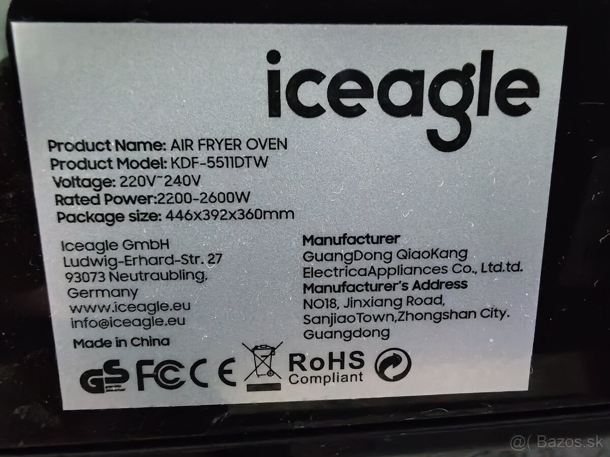 Teplovzdušná fritéza ICEAGLE - 12