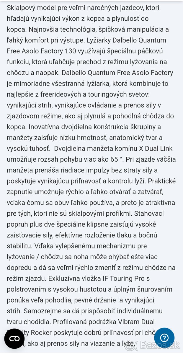 nove ski alp lyziarky DALBELLO Quantum Free 130 vel. 40,5 - 12