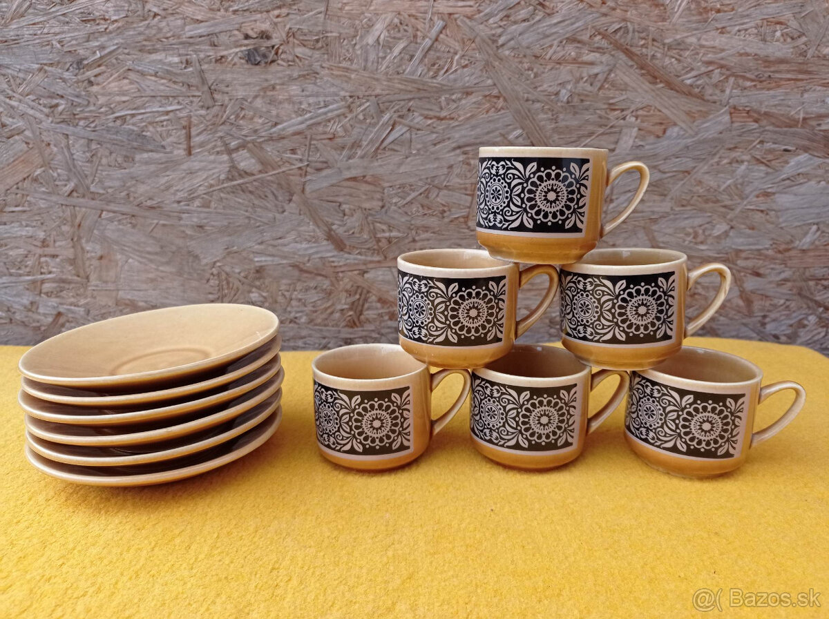 Retro kávové a čajové šálky 3. - 12