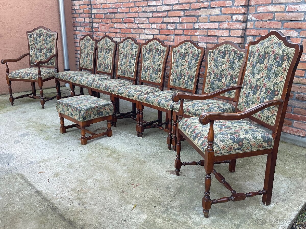 Predám vintage jedálenské stoličky – set 8 kusov - 12