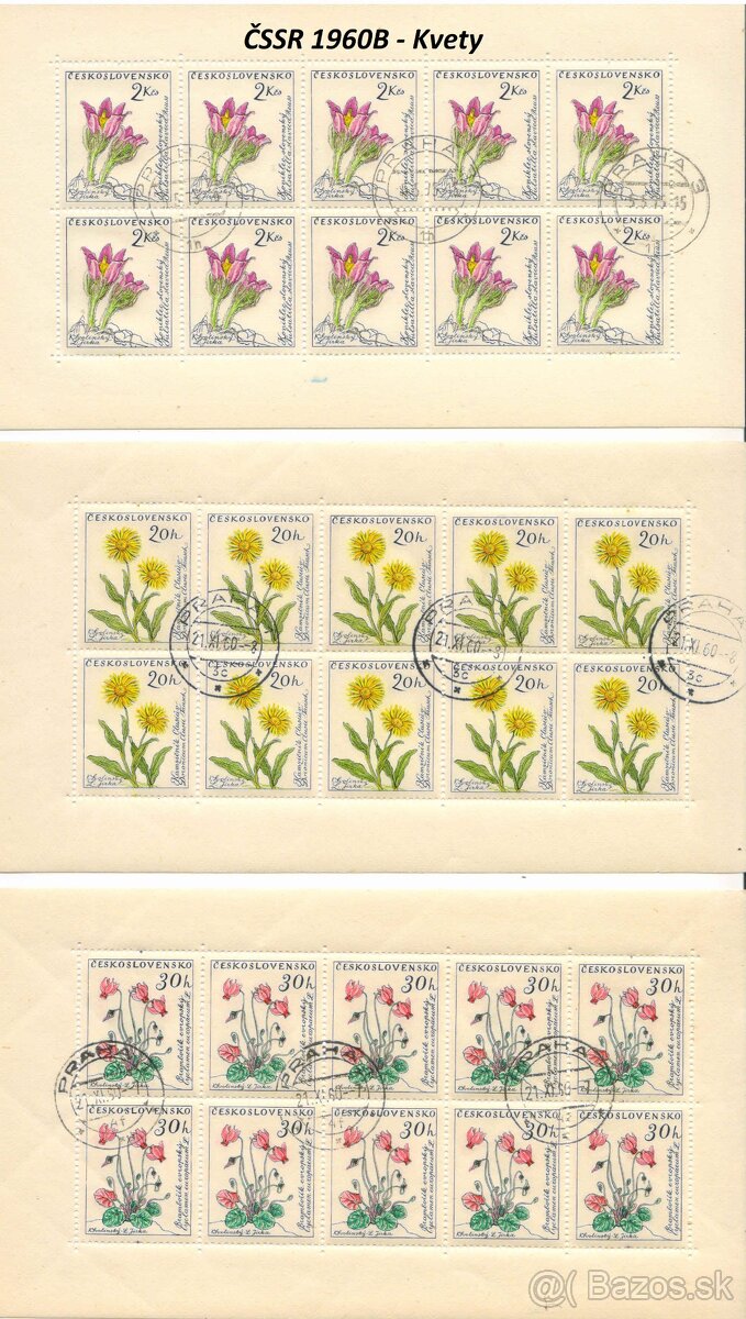 Poštové známky, filatelia: ČSSR, desaťbloky PRO - 12