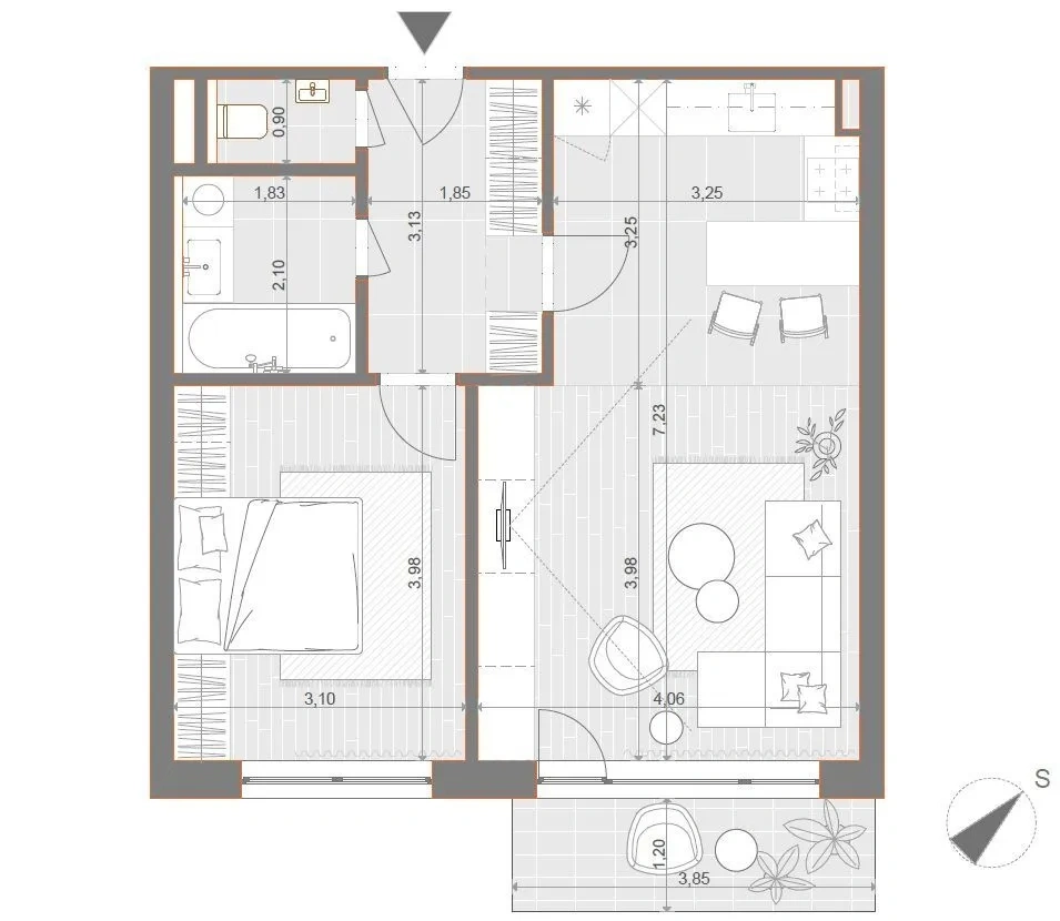 Na prenájom krásny 2-izbový byt v Ružinove - 12