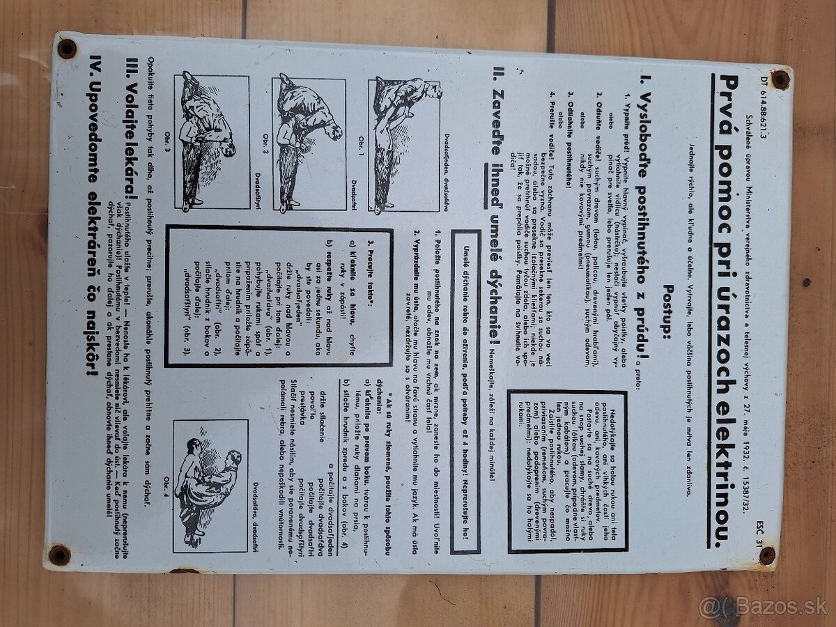 Smaltovaná tabula prvá pomoc - 12