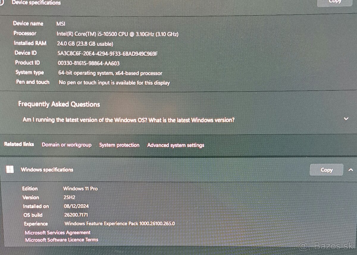 Herný pc (i5-10500,rx5700xt, 24gb) - 12