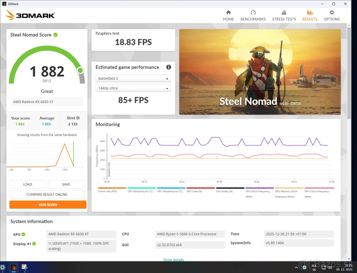 MSI Radeon RX 6650 XT MECH 2X 8GB OC - 12