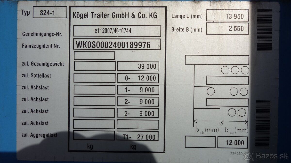 Prodám KÖGEL SN 24 MEGA - bočnicový - 12