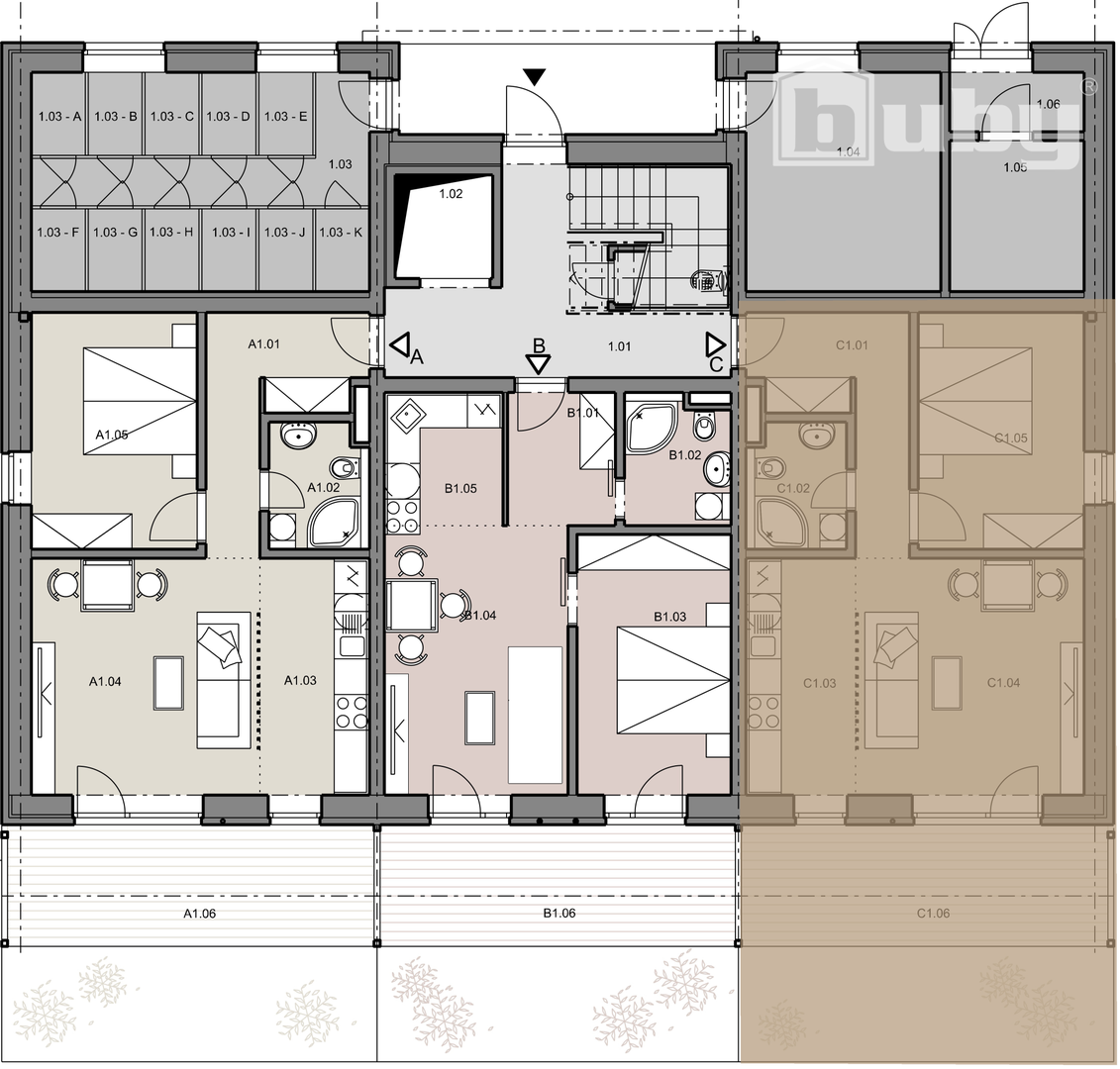 Posledný 2 izbový byt, č. IIB_3C, v novostavbe Byty Ruppeldt - 12