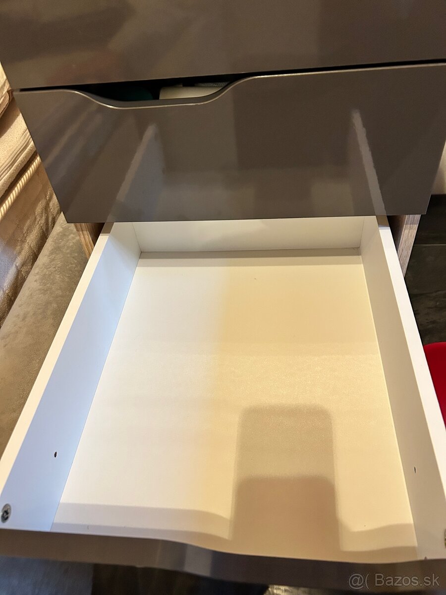 Písací stol Robby dub/sonoma/šedý lesk - 12