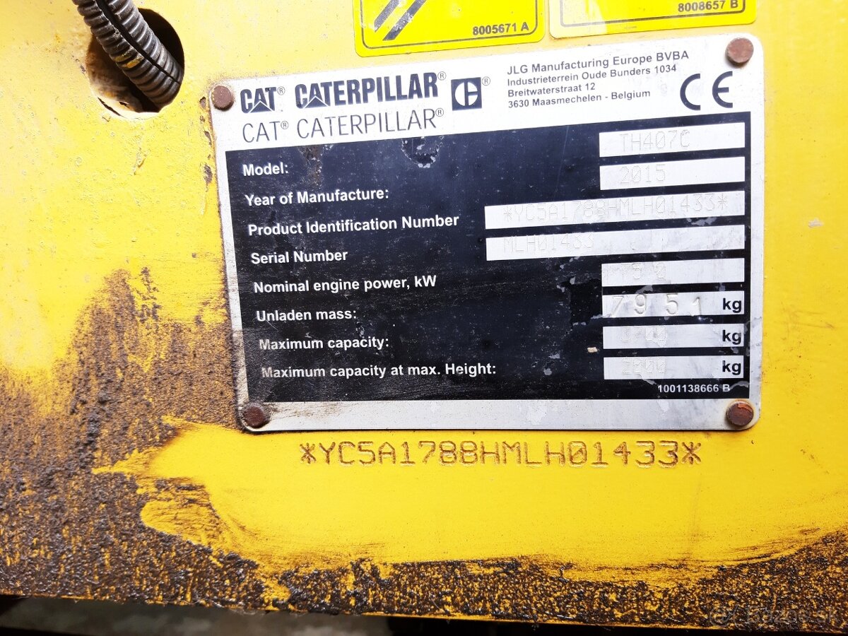 Teleskopický manipulátor CAT TH407C 2015 - 12