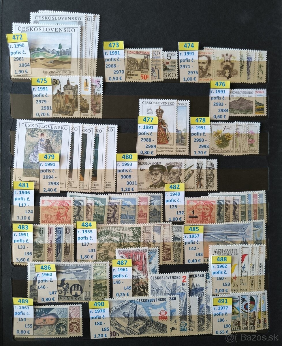 Poštové známky Československo - série čisté / 2 - 12