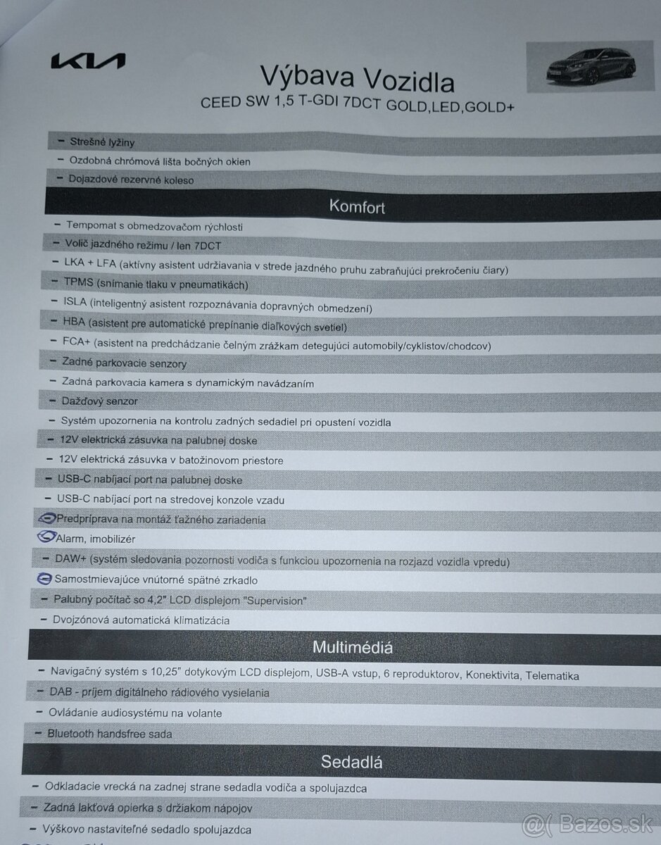 Kia Ceed SW 1.5 T-GDI Automat 2025 v Záruke - 12