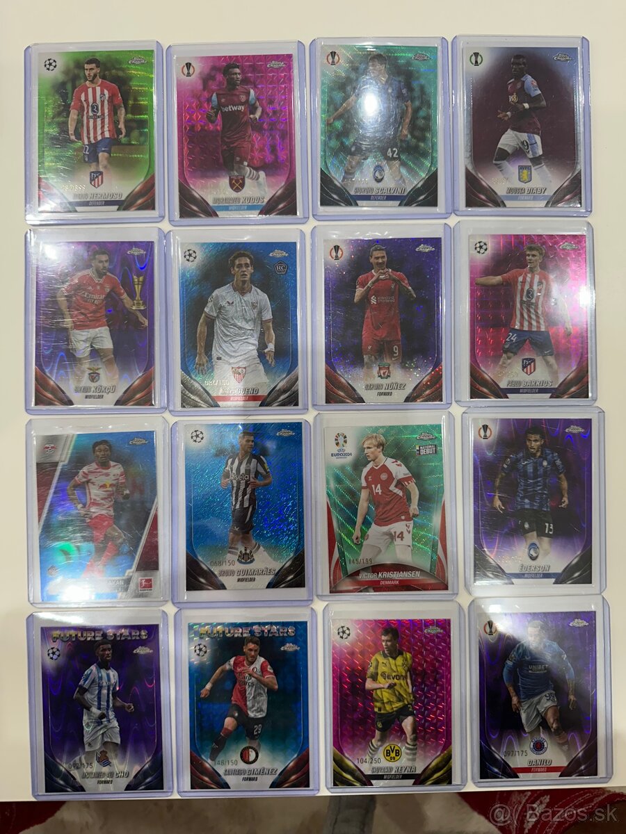 TOPPS CHROME FUTBALOVÉ KARTY LIMITOVANÉ KARTIČKY - 12