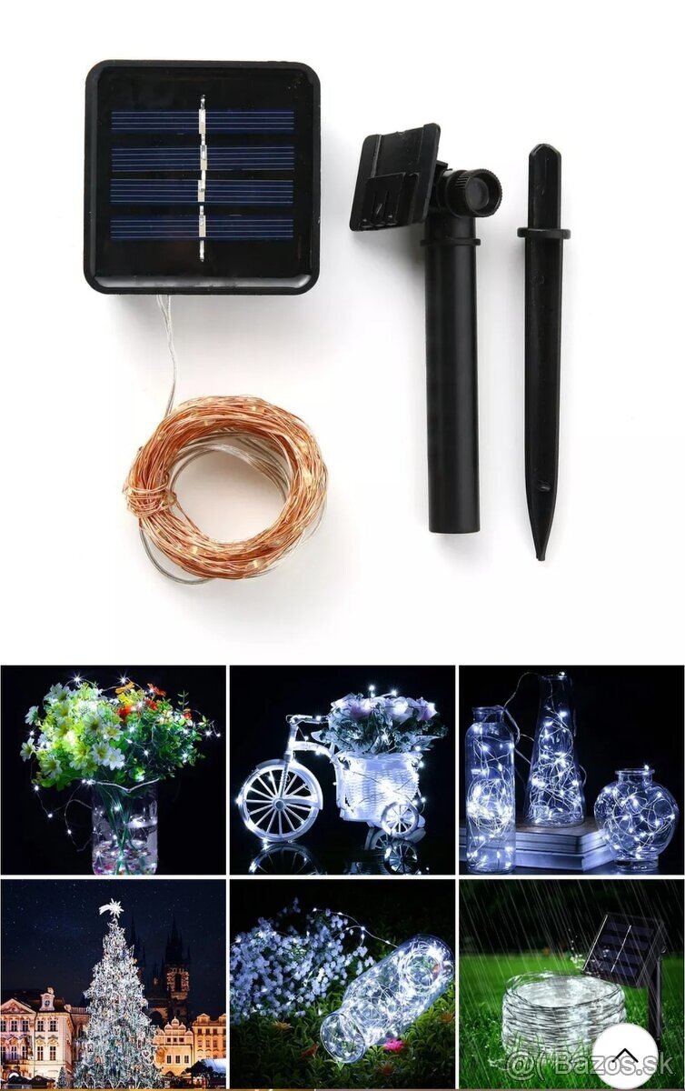 Solárne svetelné reťaze farebné - ozdobné svetielka 33m - 12