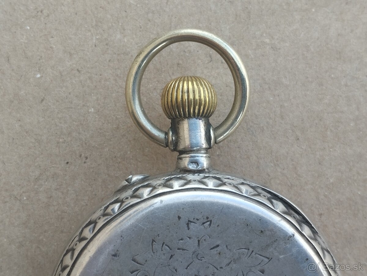 Starožitné dvoupláštové stříbrné zdobené kapesní hodinky. - 12