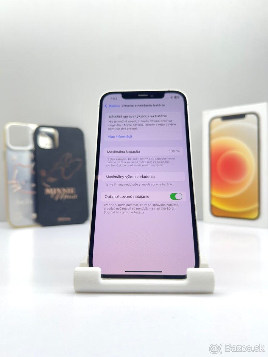 iPhone 12 WHITE TOP STAV 100% BATÉRIA - 12