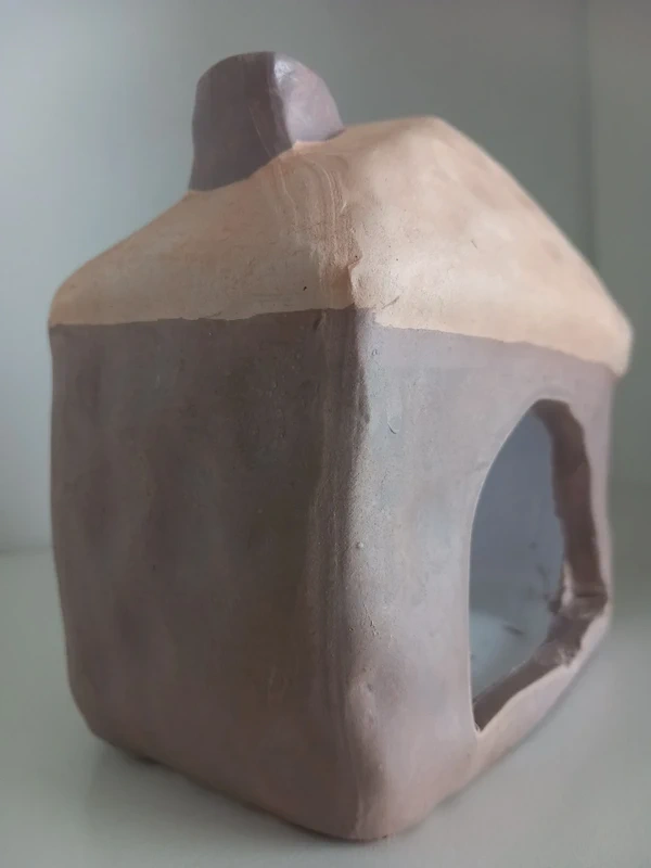 Sada 3ks ručne robené keramické domčeky na sviečku - 12