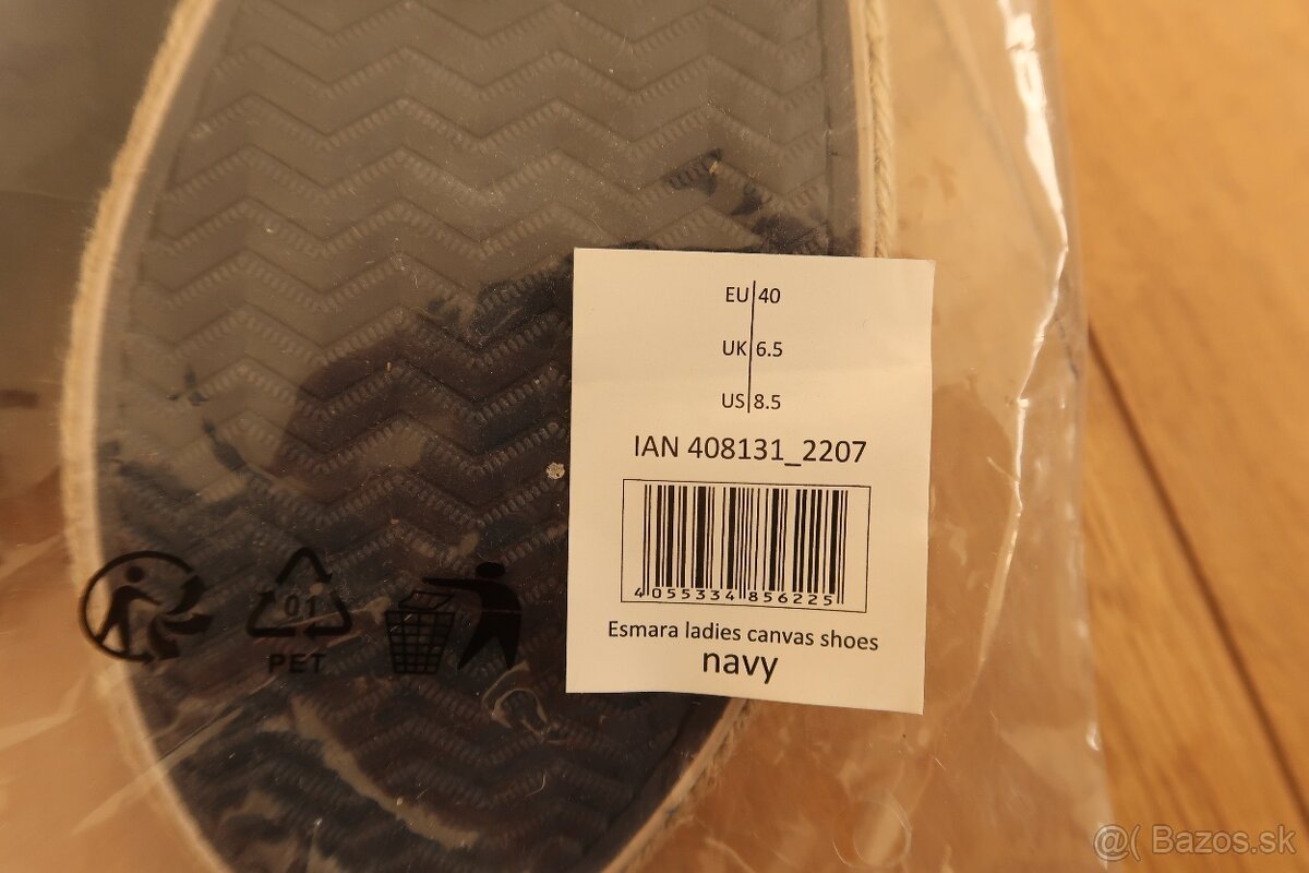 Dámske tenisky plátenky espadrilky ESMARA č. 40 - NOVÉ - 12