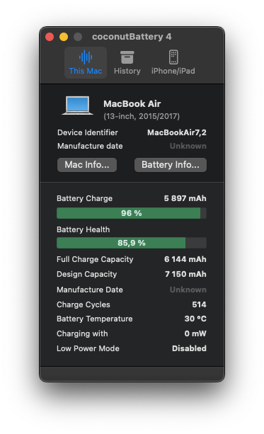 MacBook Air (13-inch, 2015) /Intel Core i5/8GB RAM/128GB SSD - 12