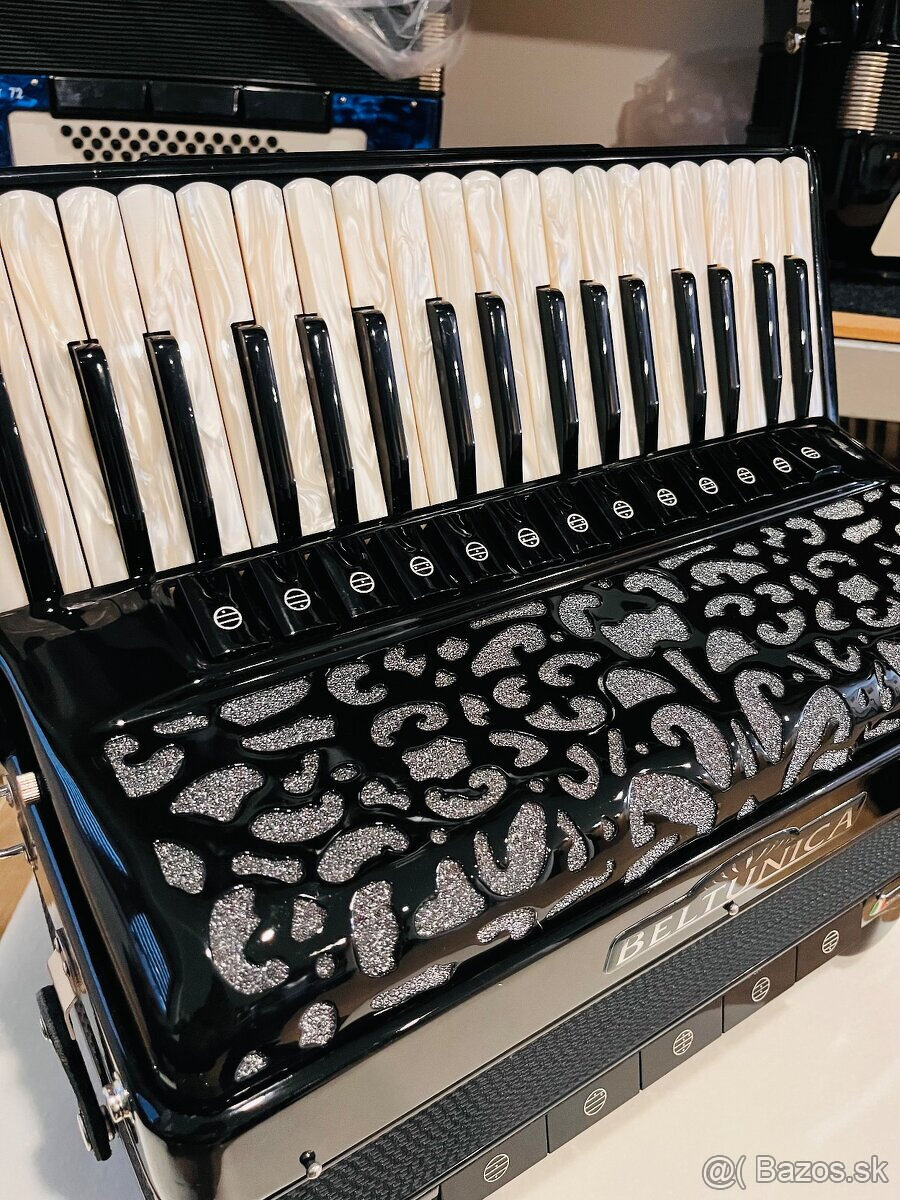 Nový akordeón Beltunica Proffesionall- IV- 96 basový- krásny - 12