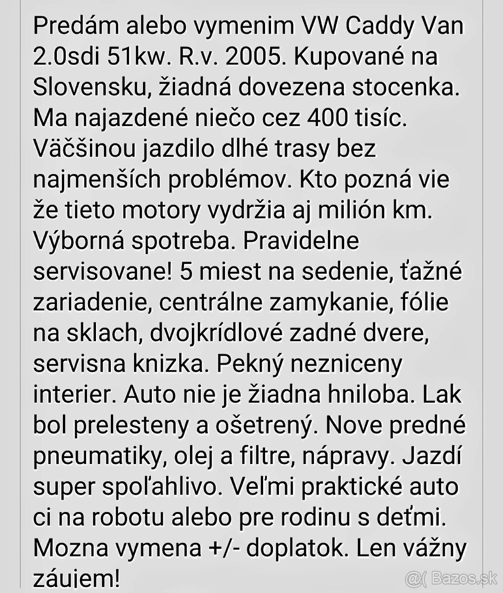 Predám VW CADDY 2.0SDI - 12