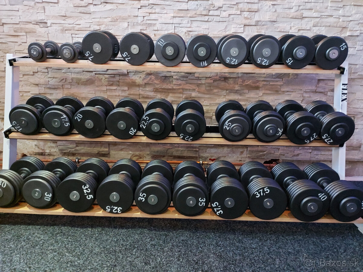 Profi pevné jednoruční činky 2,5-100kg NOVÉ - 12