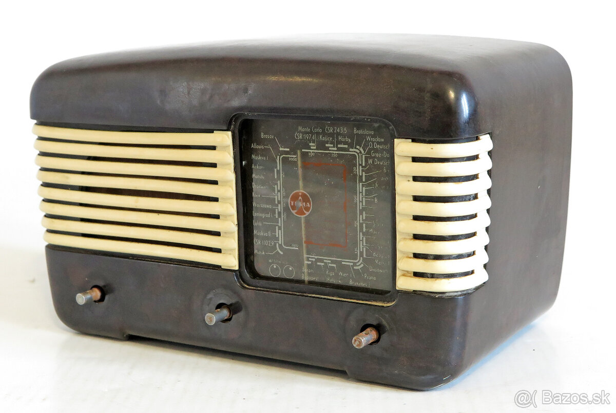 Elektrónkové bakelitové rádio Tesla Talisman 306U - 12