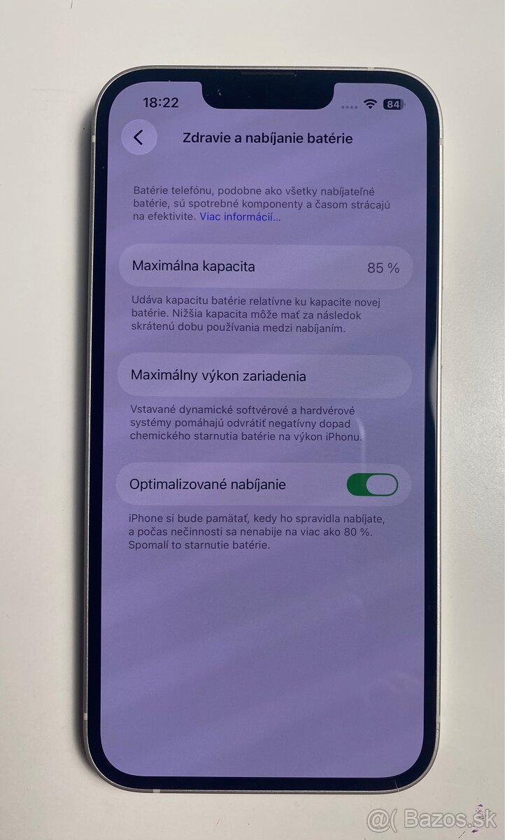 iPhone 14, batéria 85% - 12