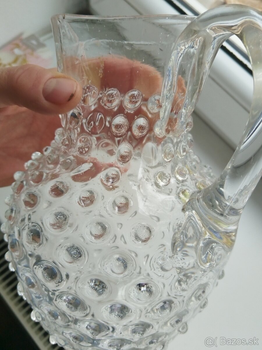 Starožitný sklený džbán - 12