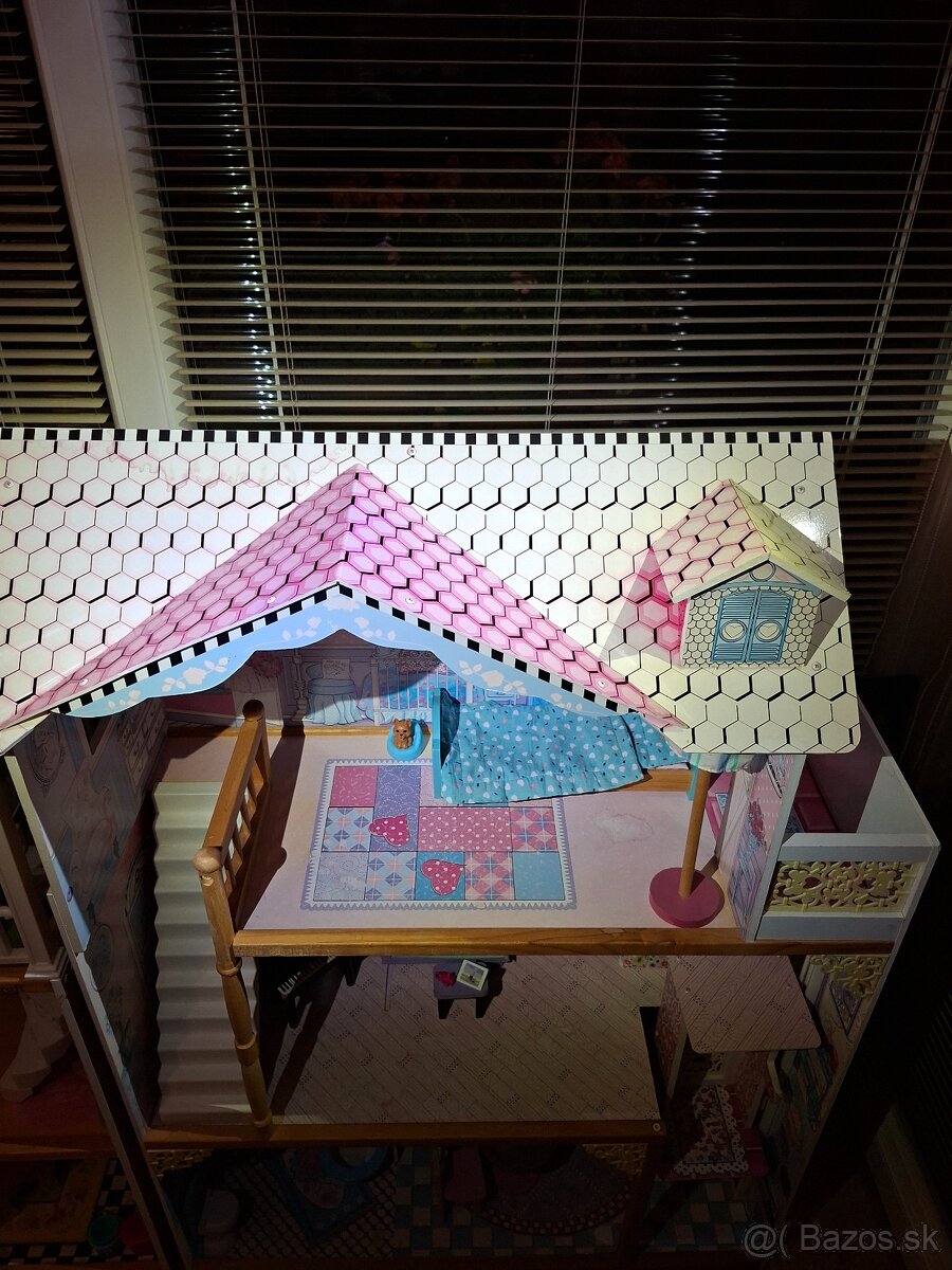 Veľký drevený barbie dom - 2 ks - 12