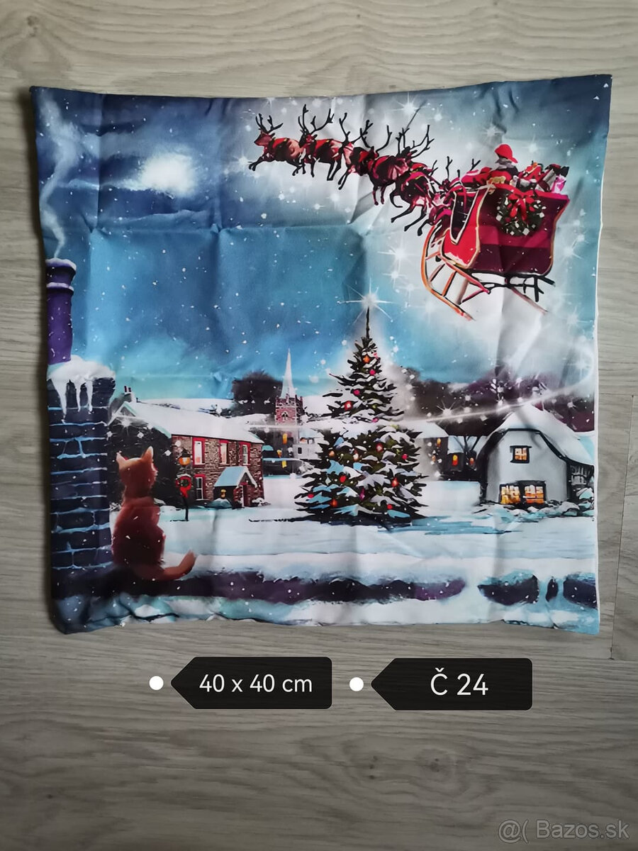 Vianočné obliečky na vankúš 40 x 40cm NOVE - 12