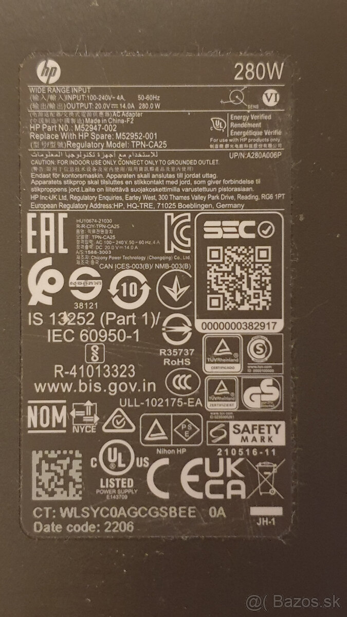 Predám dokovaciu stanicu HP Thunderbolt Dock 280W G4 w/Combo - 12