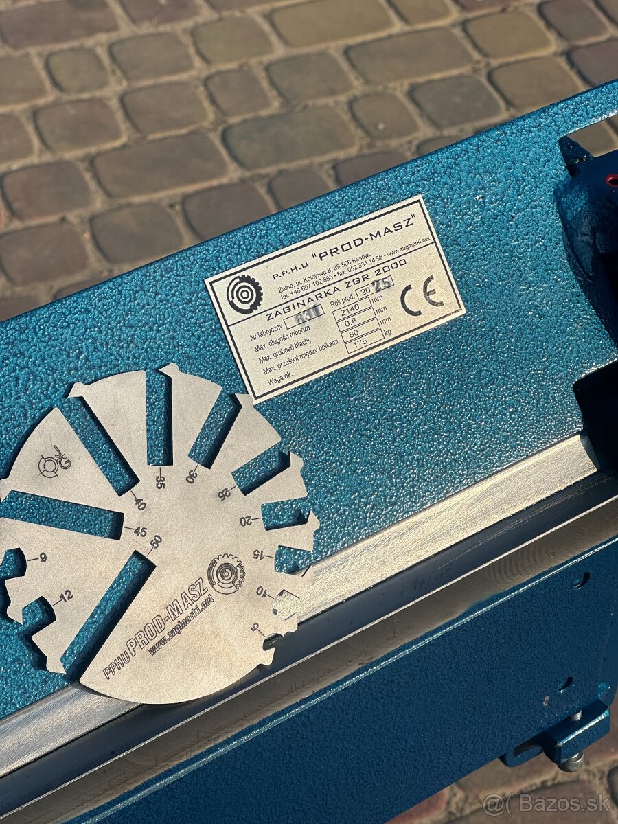 Ohýbačka, ohýbačka, lemovačka na plech 2140mm 0.8 2M - 12