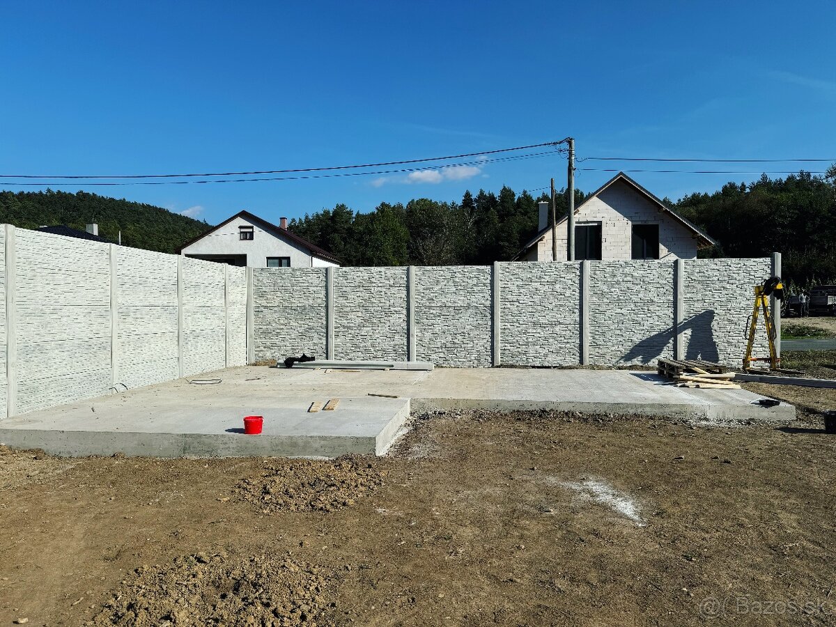 Slovenské betónové ploty aj s montážou len 83€/BM- MI - 12