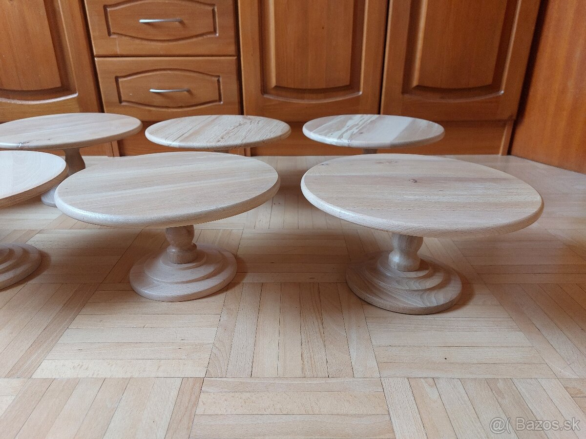 Drevený podnos na tortu, koláče, chlebíčky - 12