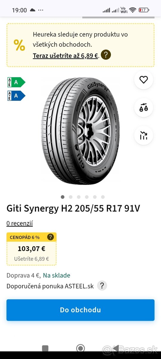 Predám letné pneu.205/55 R17 - 12