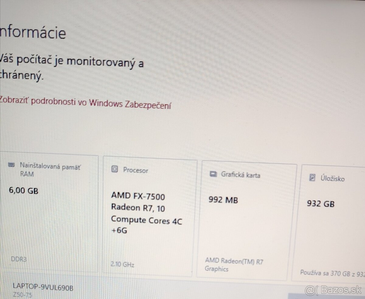 Predám notebook Lenovo Z50-75 - 12