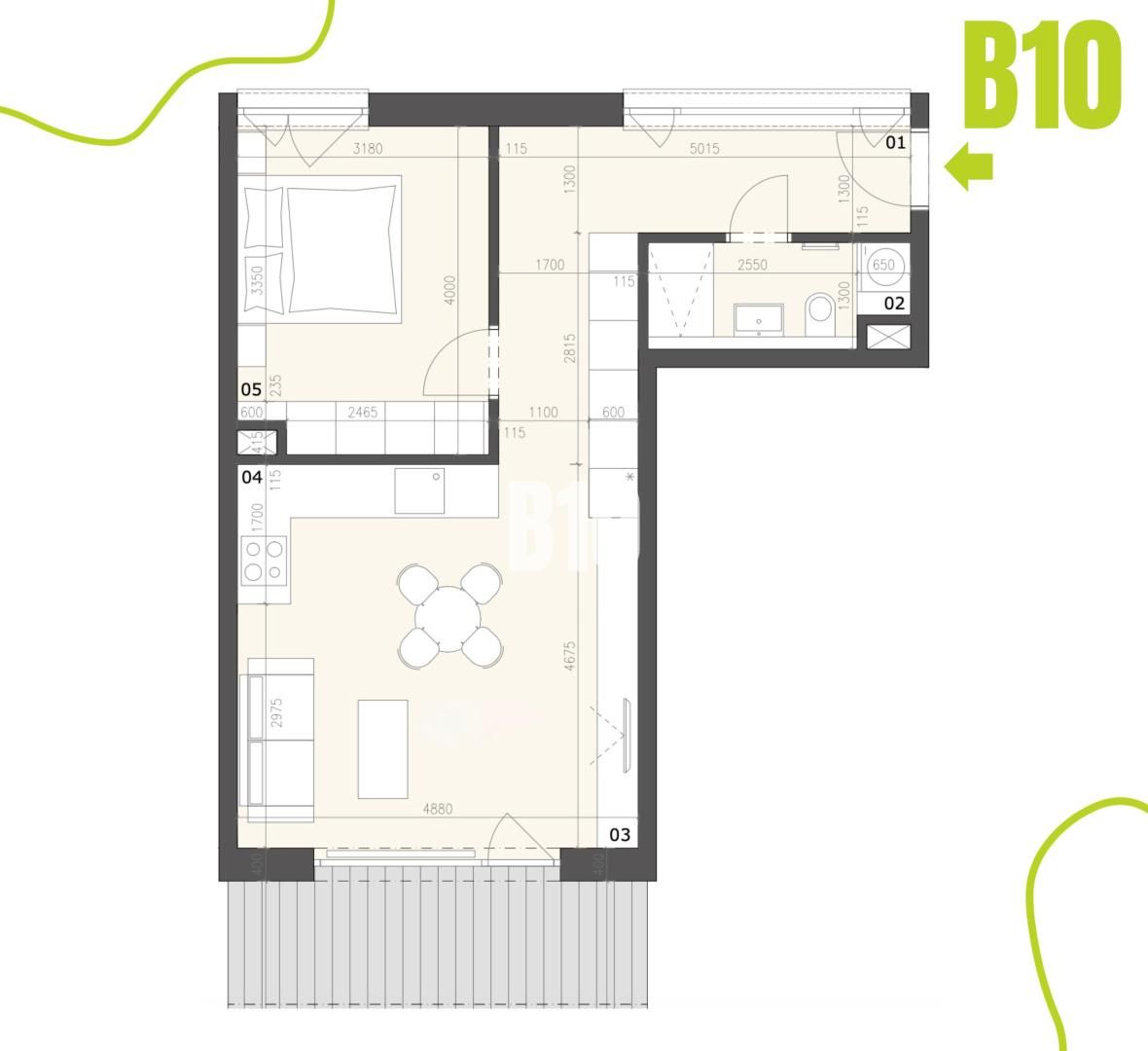 PRESVETLENÝ 2 IZBOVÝ BYT V NOVOSTAVBE S GARÁŽOVÝM PARKINGOM - 12