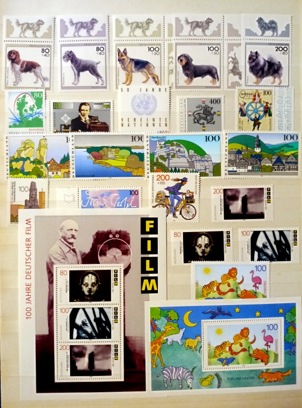 Predám poštové známky DEUTSCHLAND čisté roky 1990 - 2000 - 12