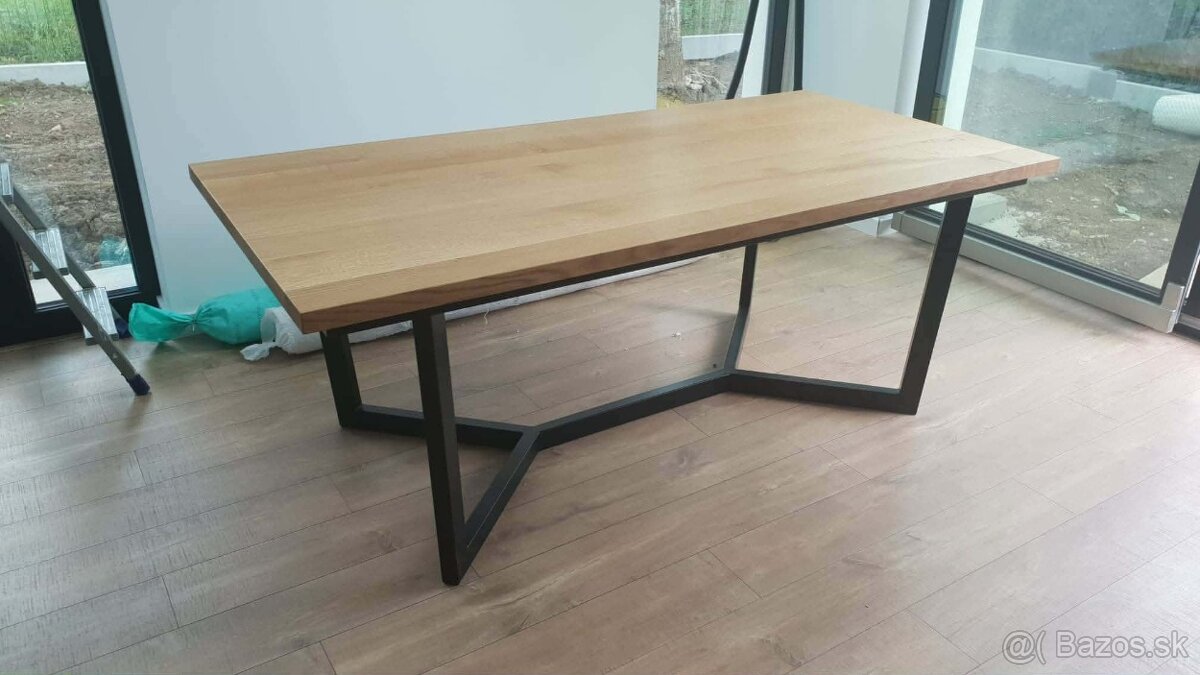 Dubový loftový stôl, moderný - 12