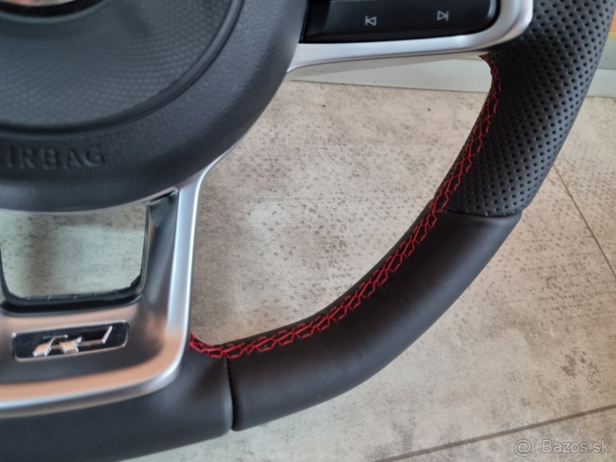 VOLANT VOLKSWAGEN R RLINE kožený ČERVENÉ PREŠÍVANIE - 12