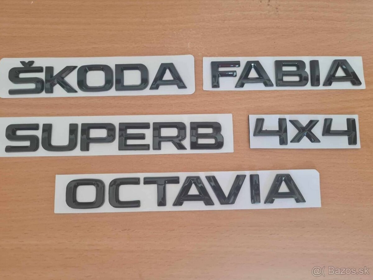 ŠKODA nápisy ČIERNE / CHROMOVE - 12