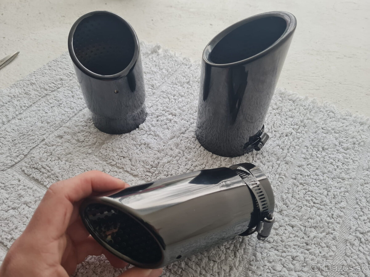 NEREZOVÉ a ČIERNE koncovky na výfuk - dvojitá koncovka - 12