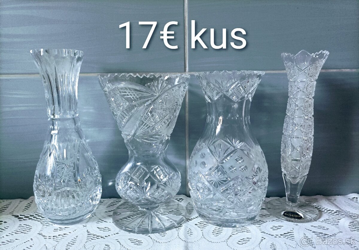 Krištáľ - misa , poháre, - 12